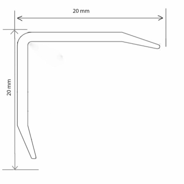 Алуминиум Л-профил 20*20 мм - 2,7м