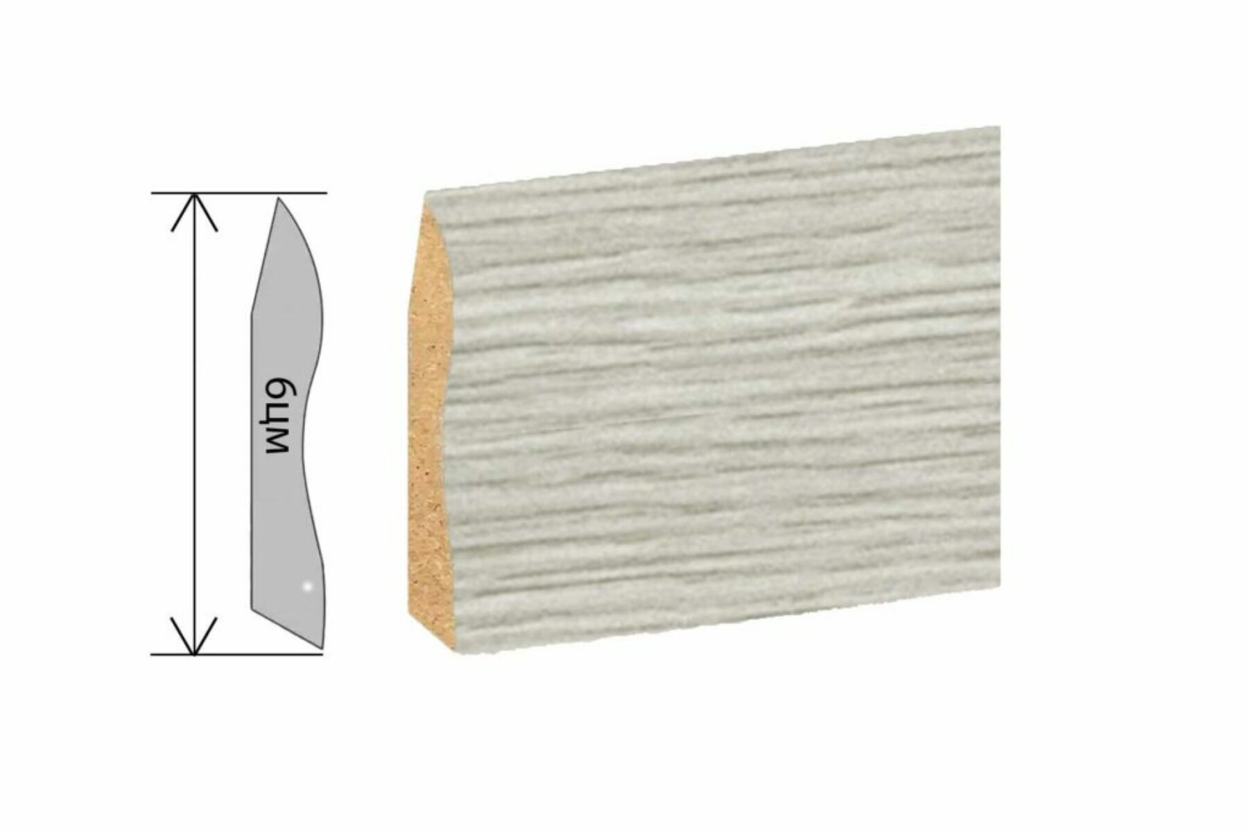 Медијапанска Лајсна Профилекс 6цм Модерн Оак 113