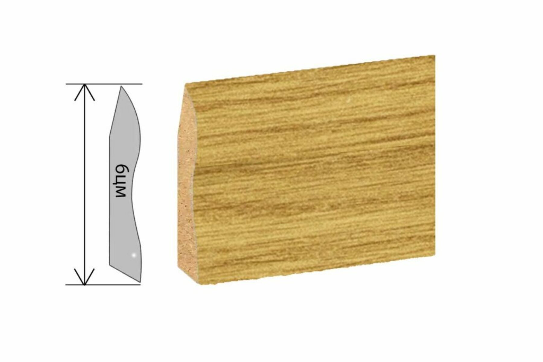 Медијапанска Лајсна Профилекс 6цм Натурал Оак 131