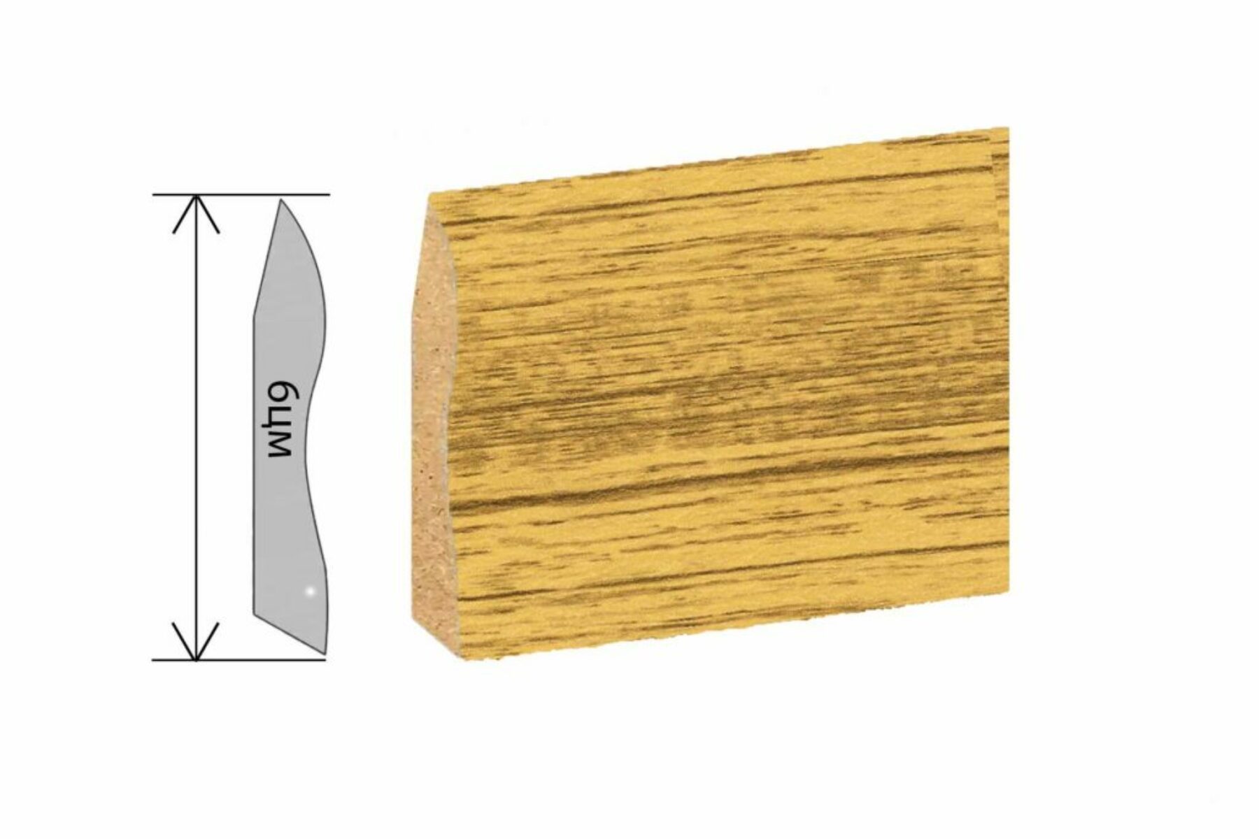 Медијапанска Лајсна Профилекс 6цм Теак-1 103