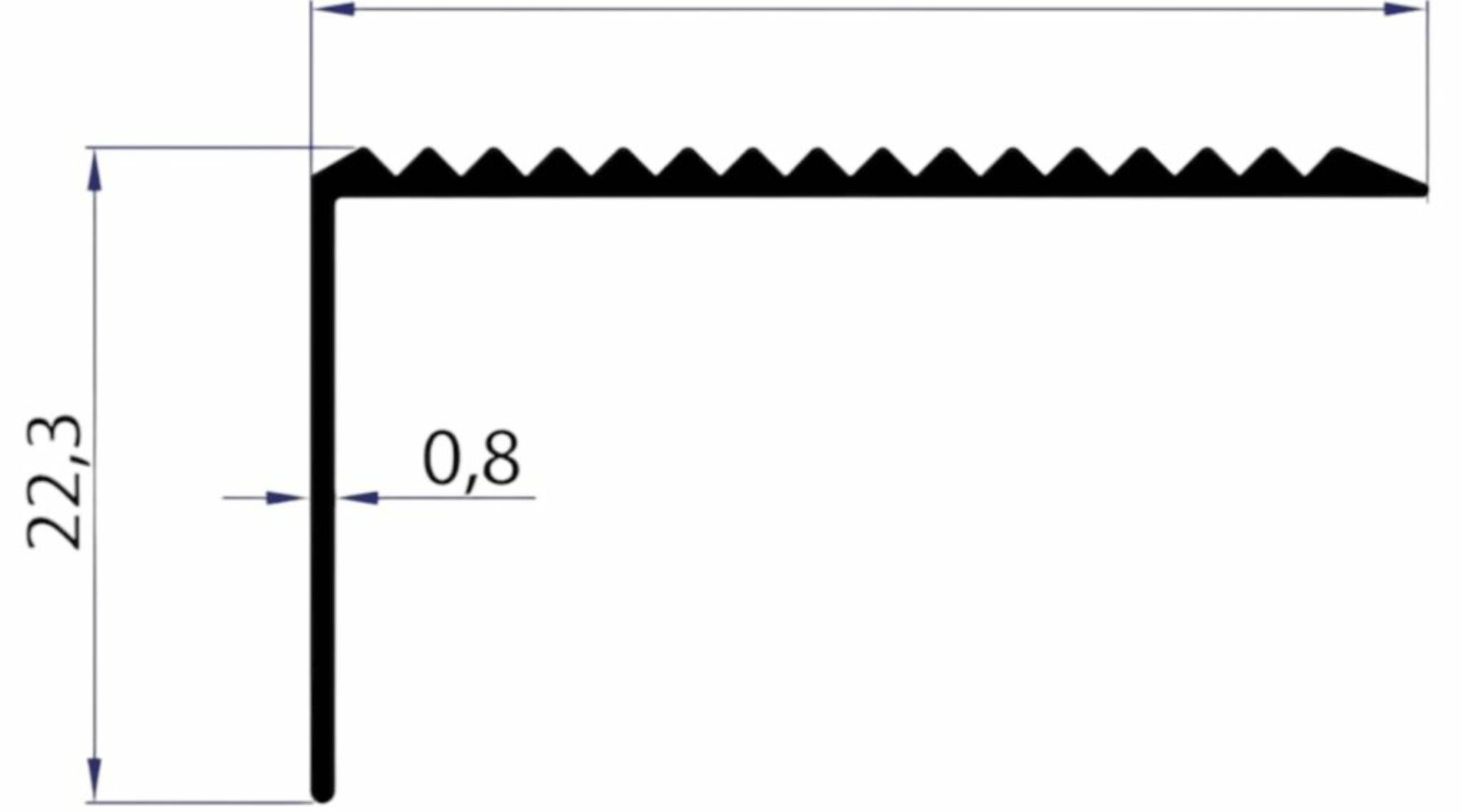 Алуминиум Л-профил 38*22мм -2,7м
