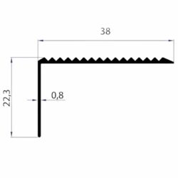 Алуминиум Л-профил 38*22мм -2,7м